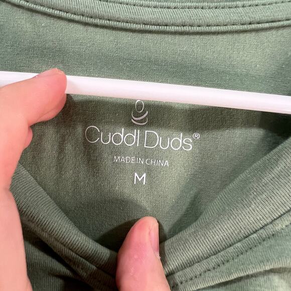 Cuddl Duds Cotton Heart Oversized Tunic Tee Seagrass Green Medium - Picture 3 of 8